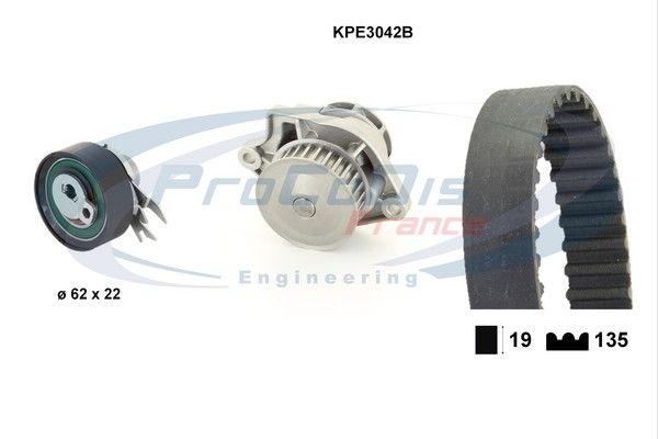 PROCODIS FRANCE Vesipumppu + jakohihnasarja KPE3042B